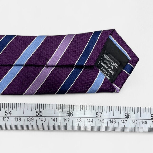 Croft & Barrow Silk Tie Striped Geometric Purple Blue Formal Dress - Picture 6 of 6